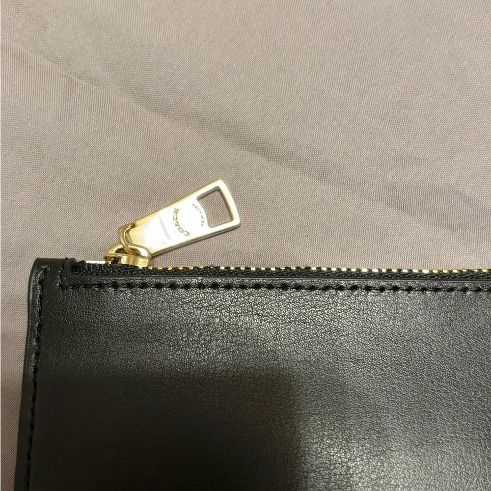 Coach Leather Pouch black with Gold Accents - Picture 2 of 9